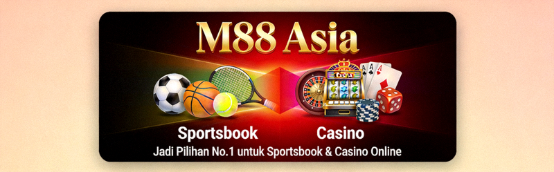 Banner promosi M88 Asia menampilkan berbagai layanan sportsbook dan casino