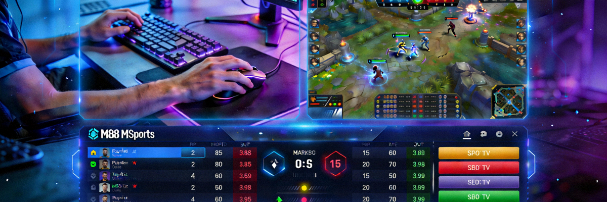 M88 MSports 实时投注和电子竞技赛事直播画面